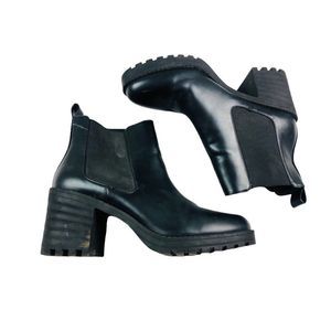 H&M Divided black faux leather Chelsea boots EU 42 US 10 90's y2k grunge